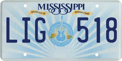MS license plate LIG518