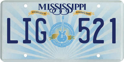 MS license plate LIG521