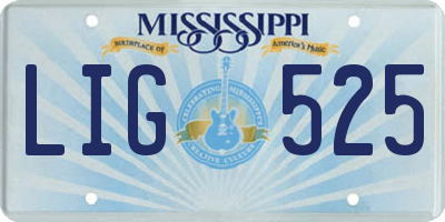 MS license plate LIG525