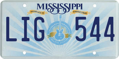 MS license plate LIG544