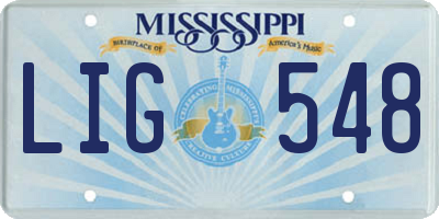 MS license plate LIG548