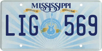 MS license plate LIG569