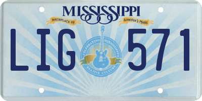 MS license plate LIG571