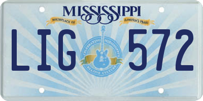 MS license plate LIG572
