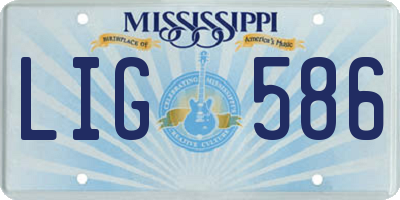 MS license plate LIG586