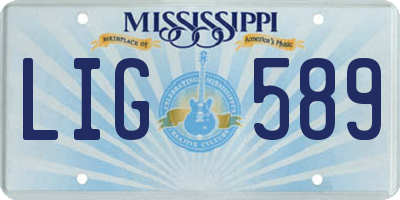 MS license plate LIG589