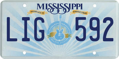 MS license plate LIG592