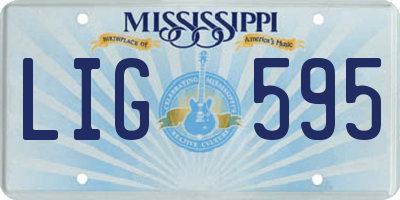MS license plate LIG595