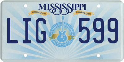 MS license plate LIG599