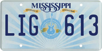 MS license plate LIG613