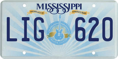 MS license plate LIG620