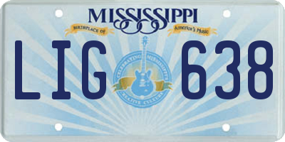 MS license plate LIG638