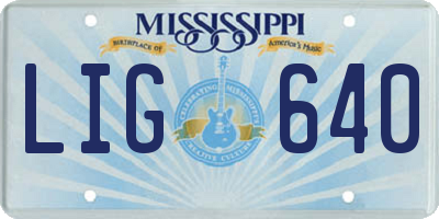 MS license plate LIG640