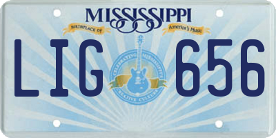 MS license plate LIG656
