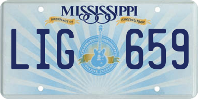 MS license plate LIG659