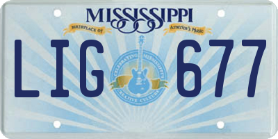 MS license plate LIG677