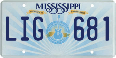 MS license plate LIG681
