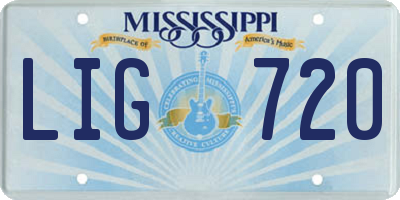 MS license plate LIG720