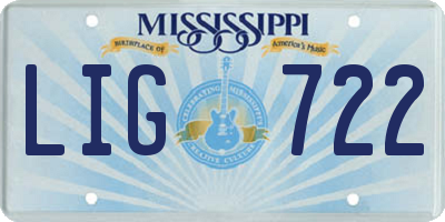 MS license plate LIG722