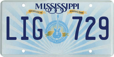 MS license plate LIG729
