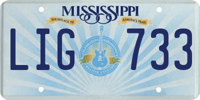 MS license plate LIG733