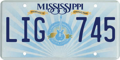 MS license plate LIG745