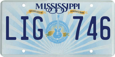 MS license plate LIG746