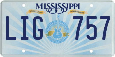 MS license plate LIG757