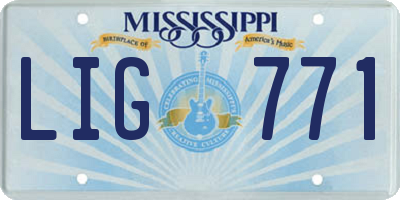 MS license plate LIG771