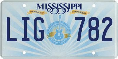 MS license plate LIG782