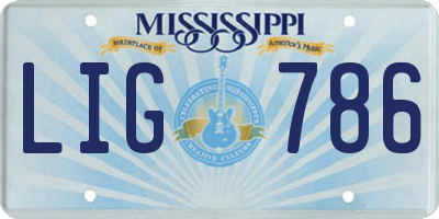 MS license plate LIG786