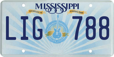 MS license plate LIG788