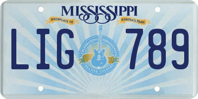 MS license plate LIG789