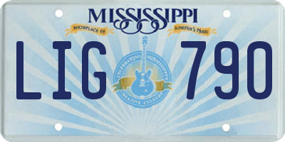 MS license plate LIG790