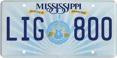 MS license plate LIG800