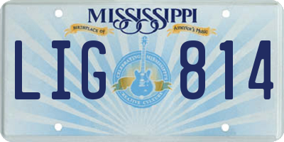 MS license plate LIG814