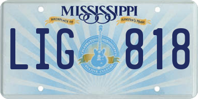 MS license plate LIG818