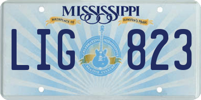 MS license plate LIG823