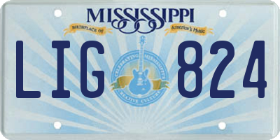 MS license plate LIG824