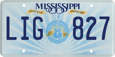 MS license plate LIG827