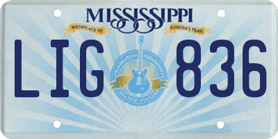 MS license plate LIG836