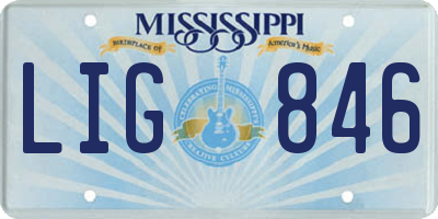 MS license plate LIG846