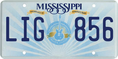 MS license plate LIG856