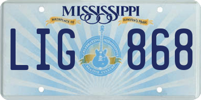 MS license plate LIG868