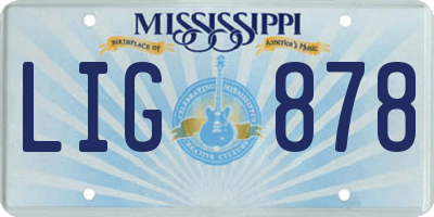 MS license plate LIG878