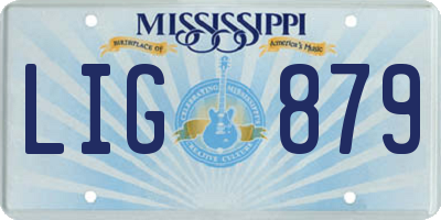 MS license plate LIG879