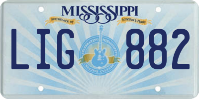 MS license plate LIG882