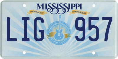 MS license plate LIG957