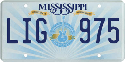 MS license plate LIG975