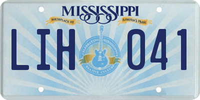 MS license plate LIH041